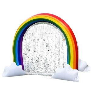 Inflatable Rainbow Sprinkler Backyard Games Summer Outside Water Toy Fun Kids